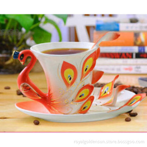 Creative ceramic mugs with spoon and 12 constellation images on the mugs